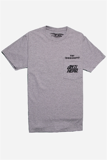 Anti Hero T-Shirt - Try Concrete Pocket - Grey