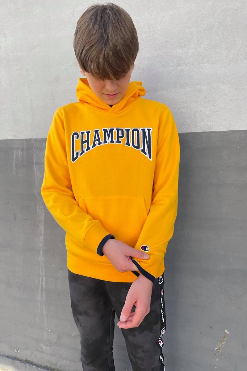 endelse Distrahere polet Champion College Reverse Hooded Sweatshirt - Yellow