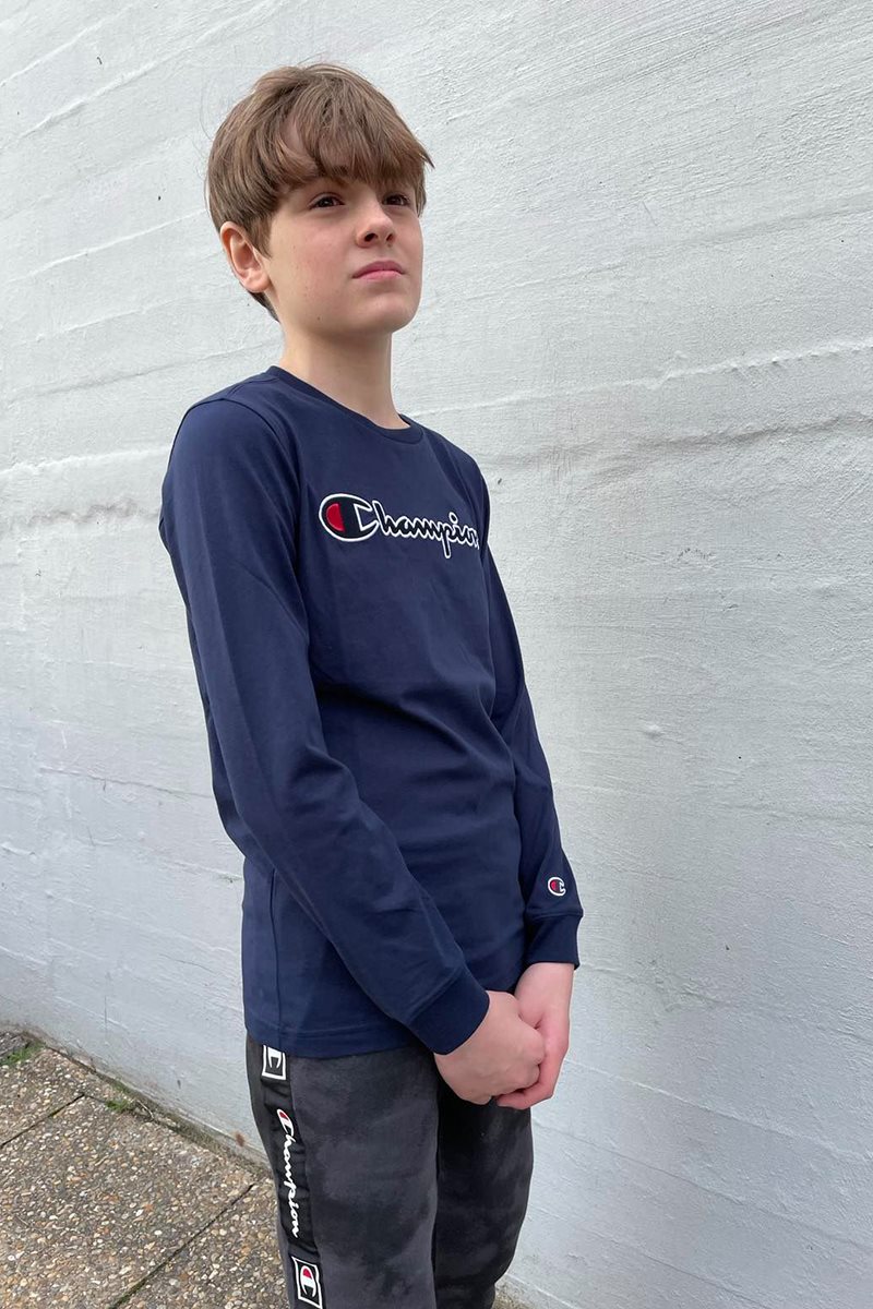Regnfuld Tilbageholde nøgle Champion L/S T-Shirt Børn - Rochester - Navy | Til teens 8-16 år