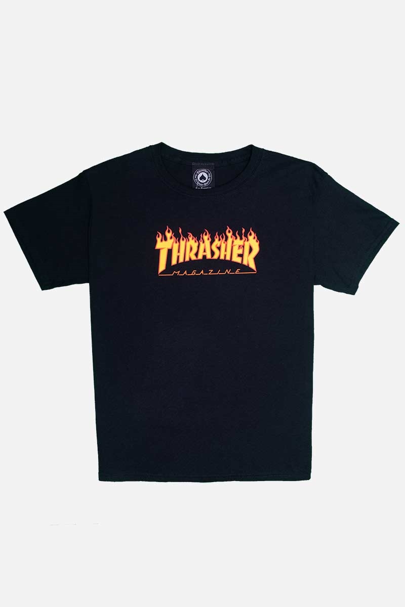 thrasher-t-shirt-junior-flame-logo-black
