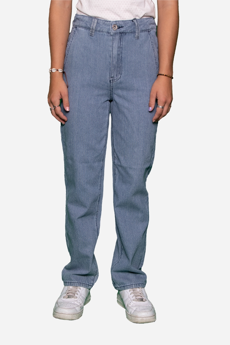 Grunt Jeans - Worker Blue Stripe | Til pige 8-17 år | 1-2 dages levering