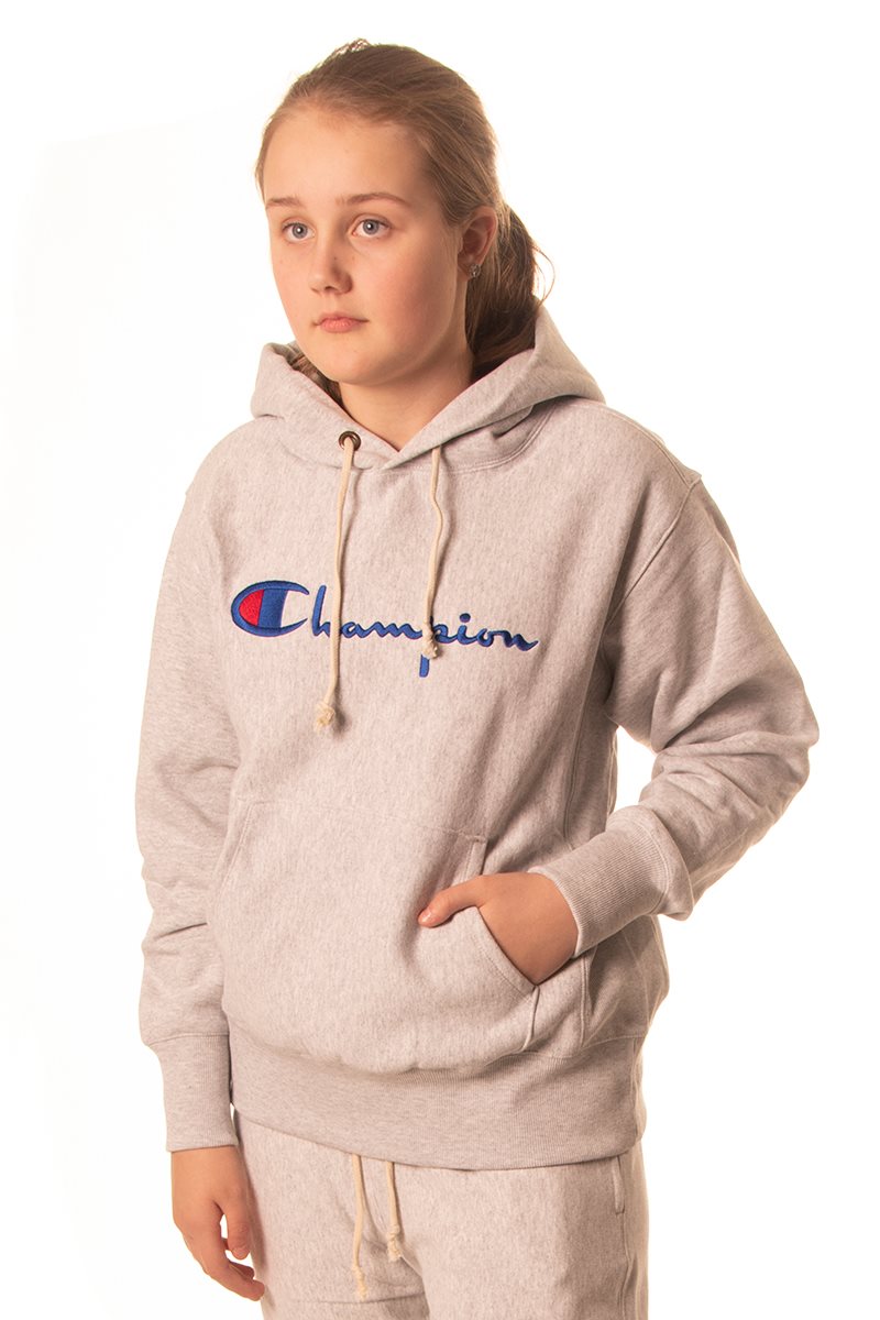 Køb - Champion premium hoodie i grå hos