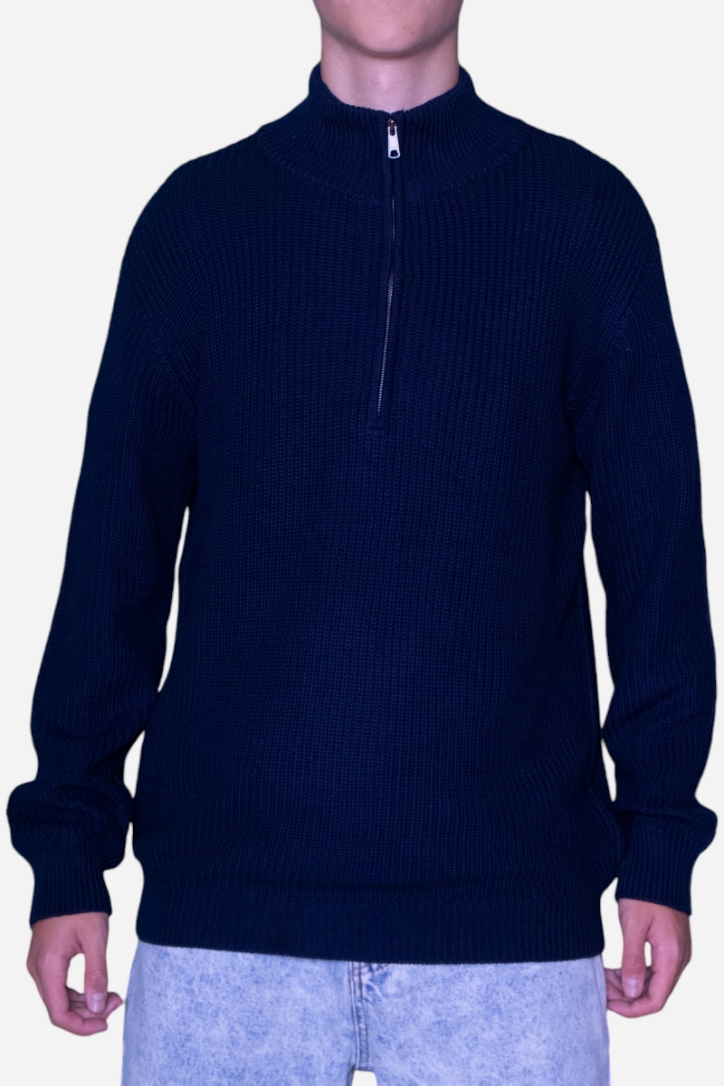 Basic - Half Zip - Strik - Navy