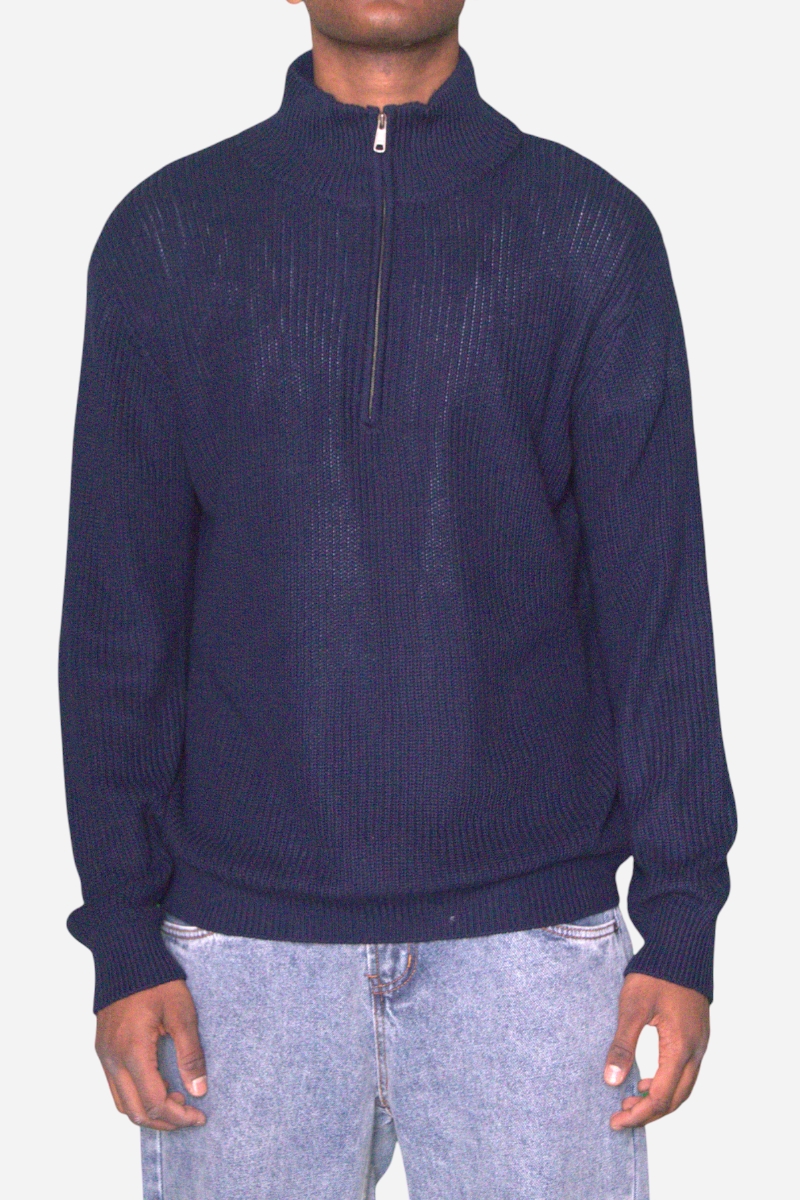 Basic - Half Zip - Strik - Navy