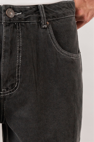 Fraizer - Teens - Baggy Shorts - Black Denim Wash