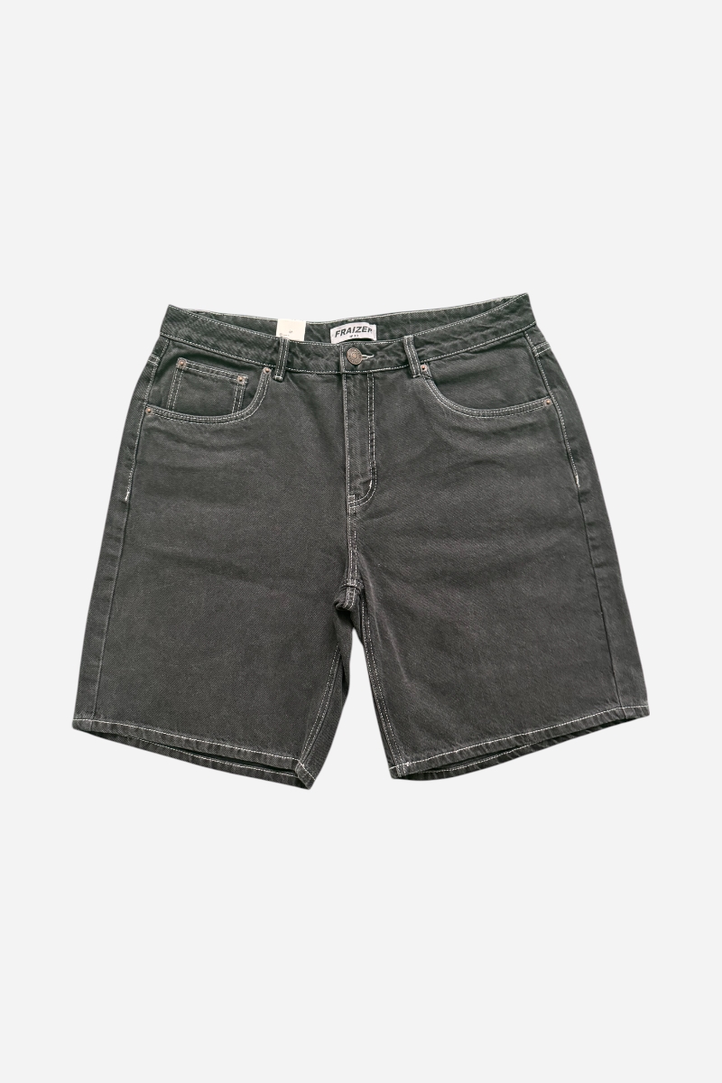 Fraizer - Teens - Baggy Shorts - Black Denim Wash