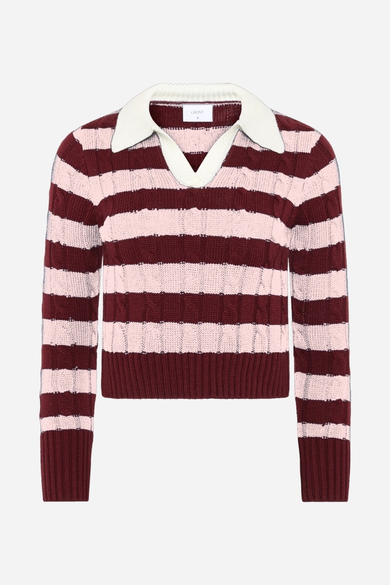 Grunt Bertage LS Stripe Knit - Dusty Rose