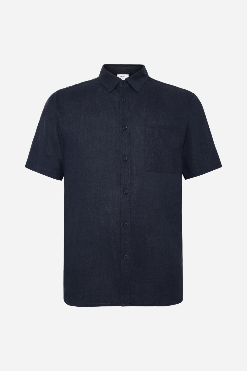 GRUNT Vap Linen Shirt - Navy