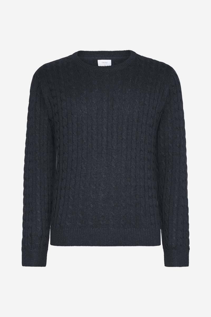 Grunt Tue Cable Knit - Navy