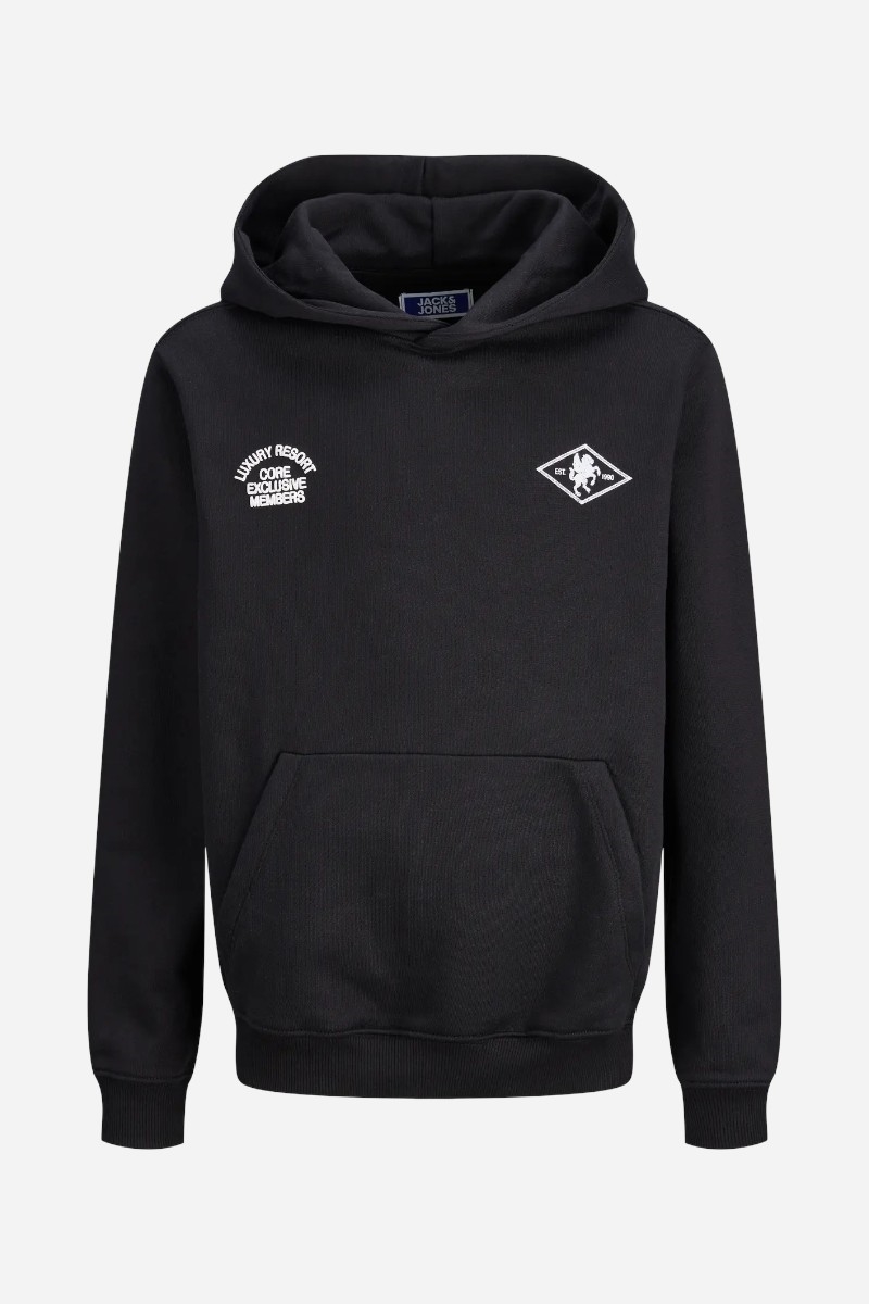 Jack & Jones JCOCREST PRINT SWEAT HOOD - Black 