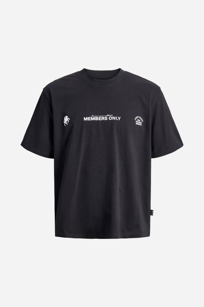 Jack & Jones JCOCrest Front Print Tee SS Crew Neck - Black