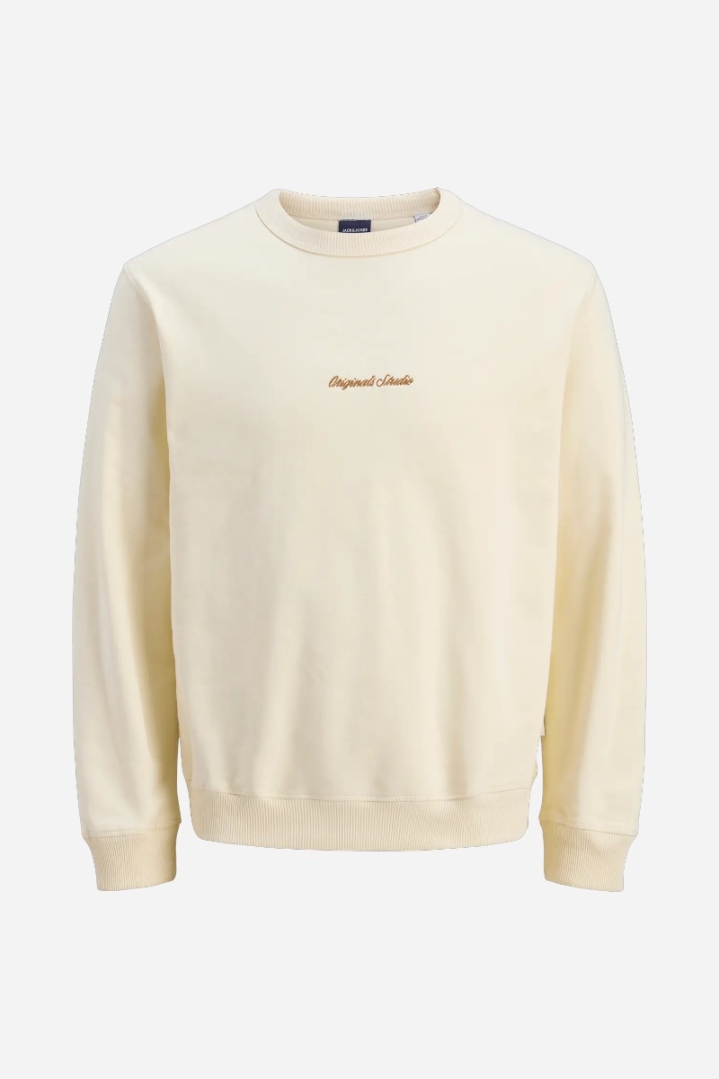 Jack & Jones JORNørrebro EMB Sweat Crew - Antique White