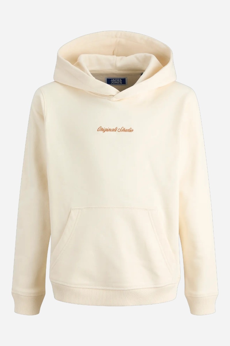 Jack & Jones JORNORREBRO EMB Sweat Hoodie – Antique White