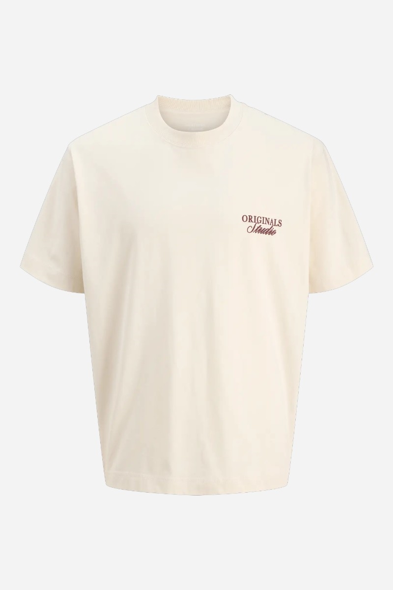 Jack & Jones JORNORREBRO TYPO TEE SS CREW NECK SN - Antique White