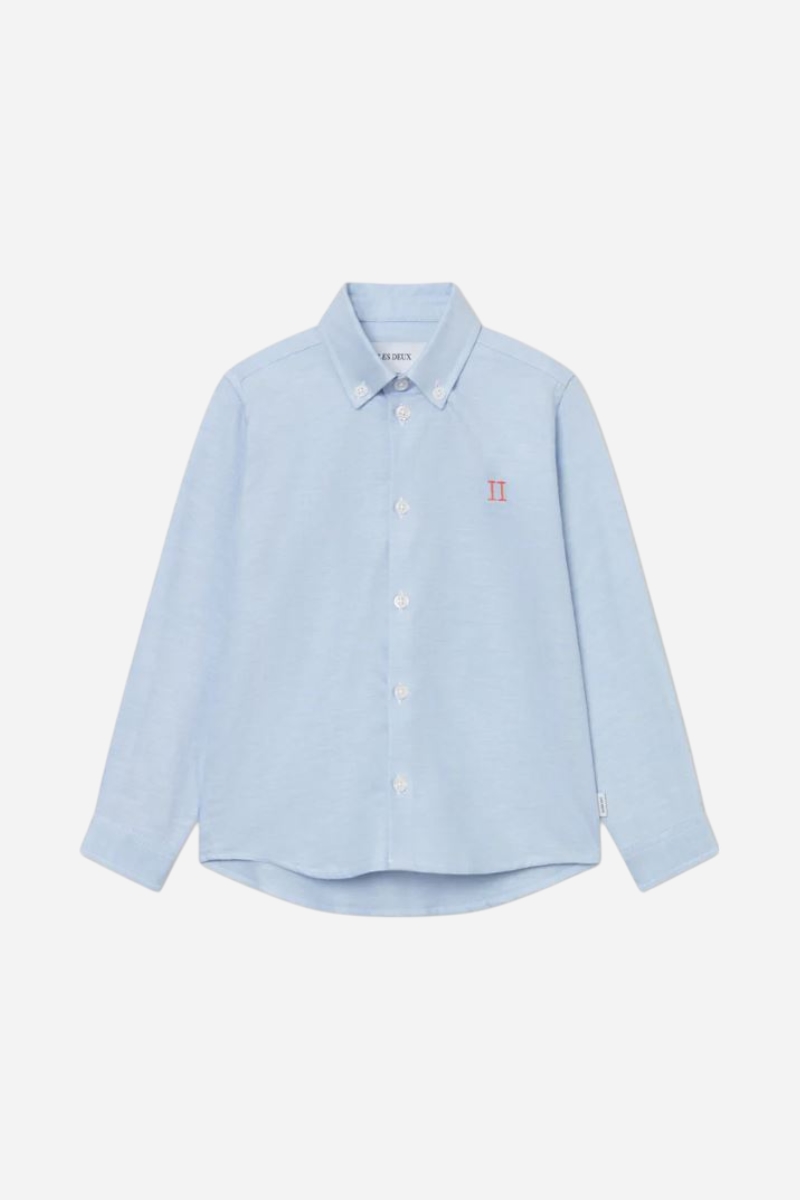 Les Deux Konrad Contrast Oxford Shirt - Light Blue