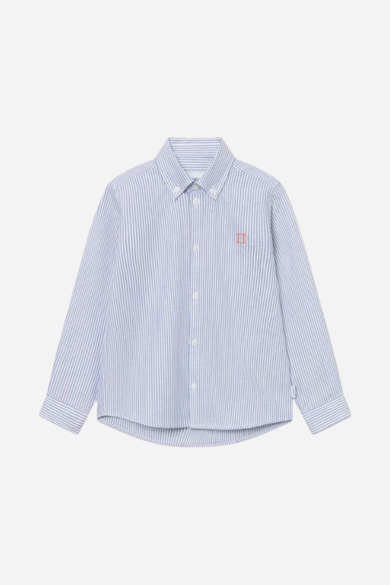 Les Deux Konrad Contrast Oxford Shirt - Light Blue / White