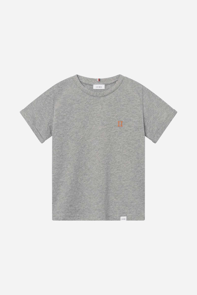 Les Deux Nørregaard T-Shirt - Grey Melange / Orange
