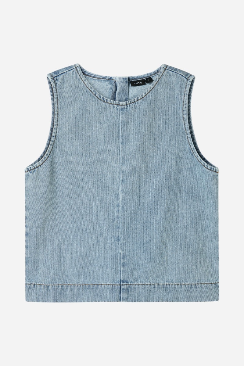 LMTD Namel Short Top - Medium Blue Denim