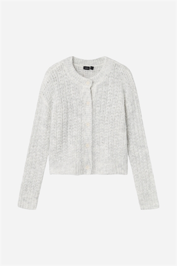 LMTD Nelike Short Knit Cardigan - Light Grey Melange