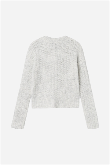 LMTD Nelike Short Knit Cardigan - Light Grey Melange