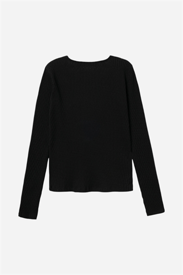 LMTD Ninusa LS Deep O-neck Top - Black