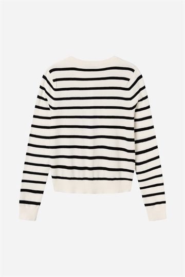 LMTD Nulli Short Knit Cardigan - White Alyssum / Black