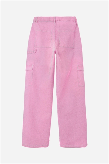 LMTD Ricte Wide Cargo Pant - Fuchsia Pink / White Stripe
