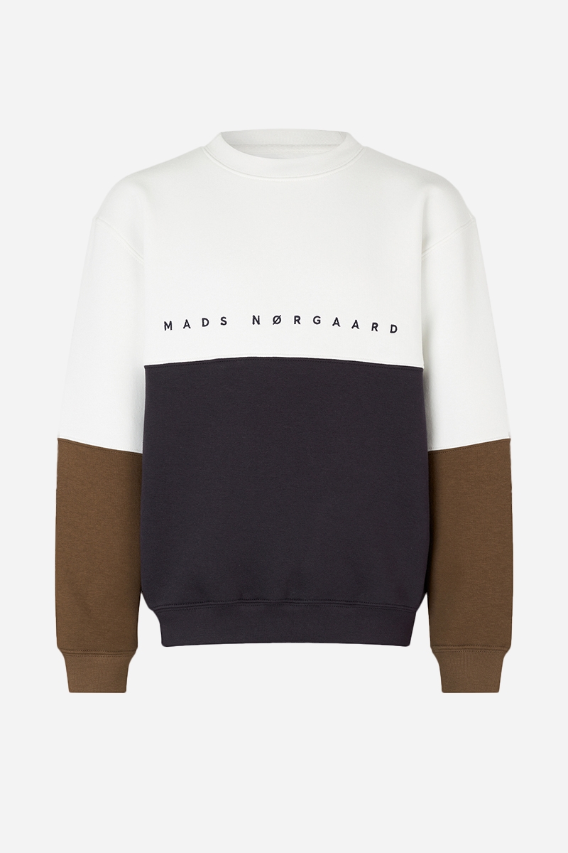 Mads Nørgaard Sonar Block Sweatshirt - Deep Well / Marsmallow / Cup
