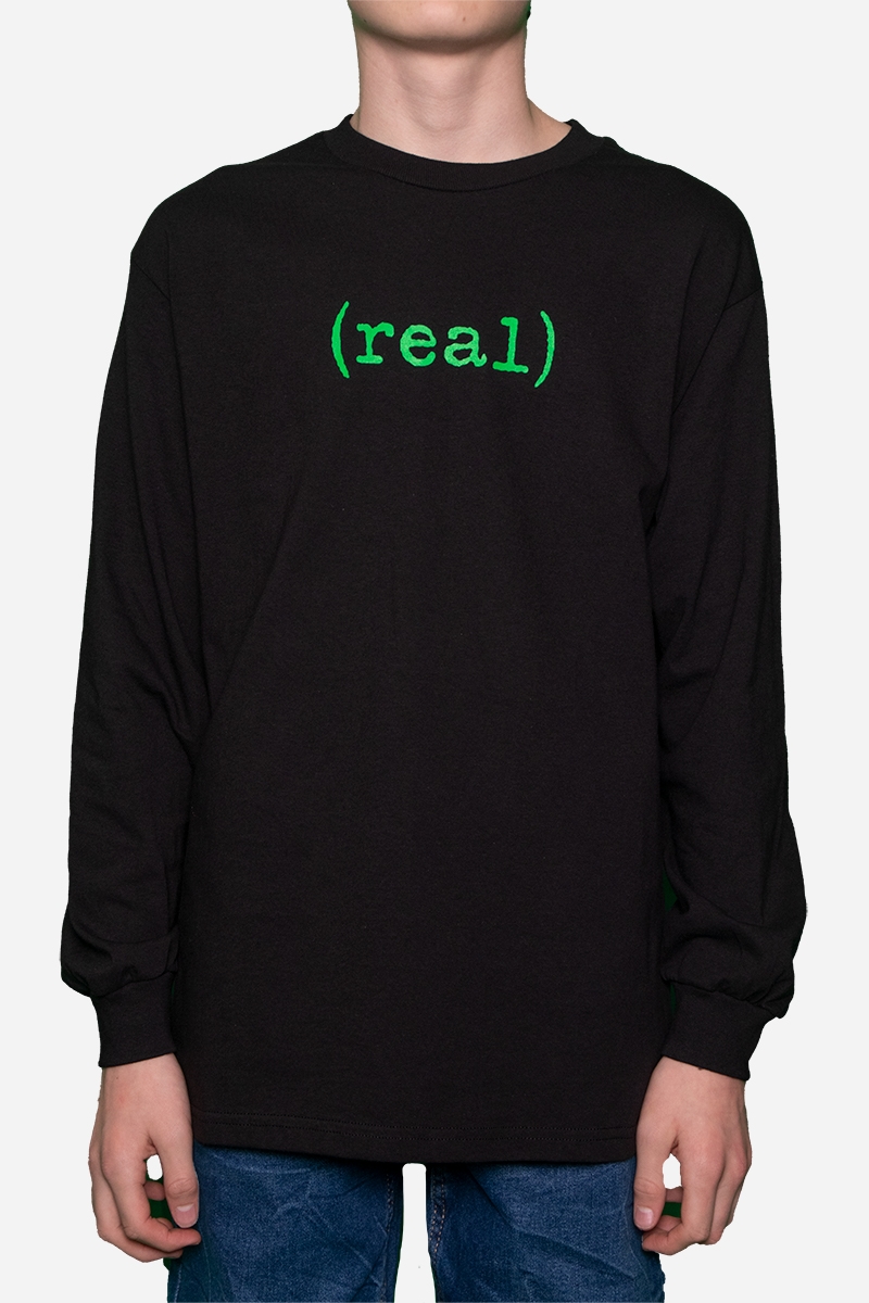 Real L/S T-shirt - Lower Tee - Black/Green