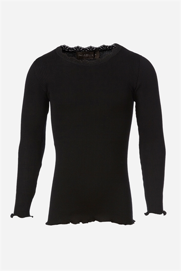Rosemunde Silk L/S T-shirt Lace - Black