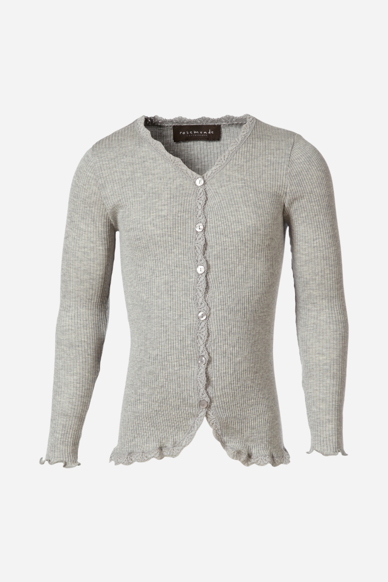 Rosemunde Silk Cardigan Lace - Light Grey