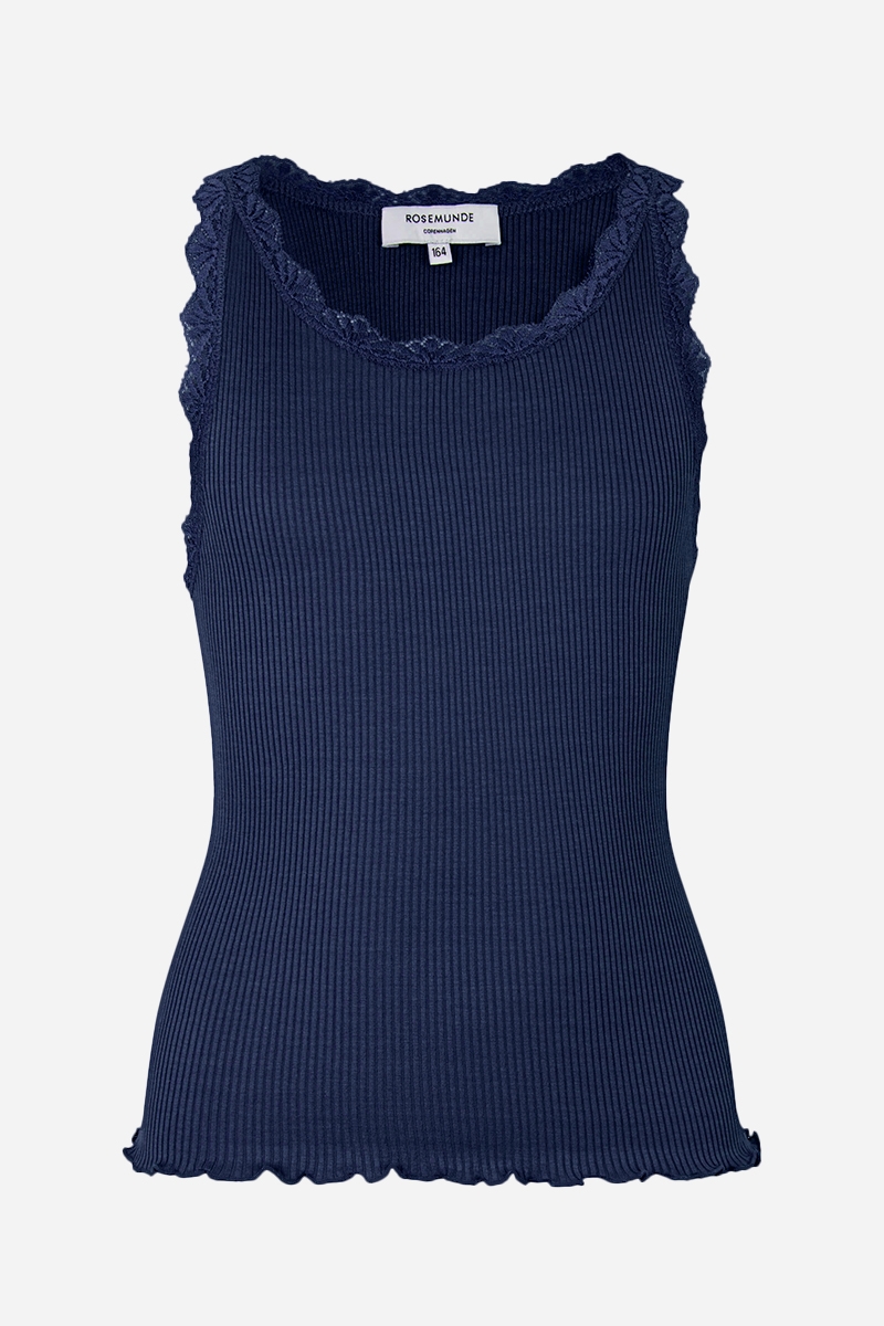 Rosemunde Silk Lace Top - Navy