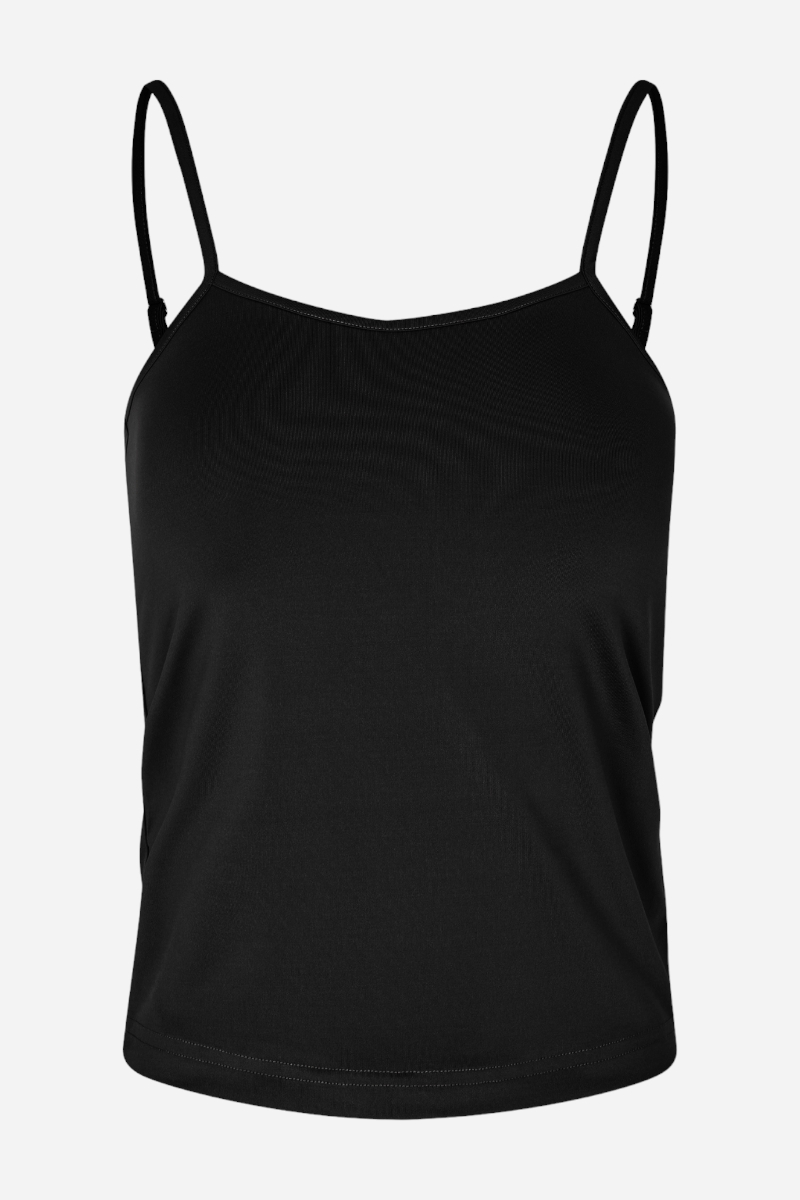 Rosemunde Top m. stropper - Black