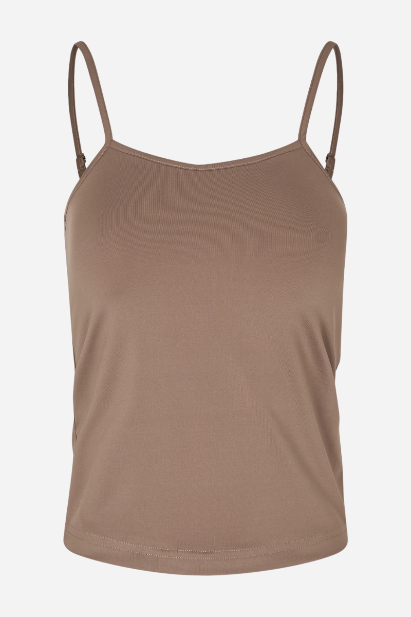 Rosemunde Top m. stropper - Dark Sand