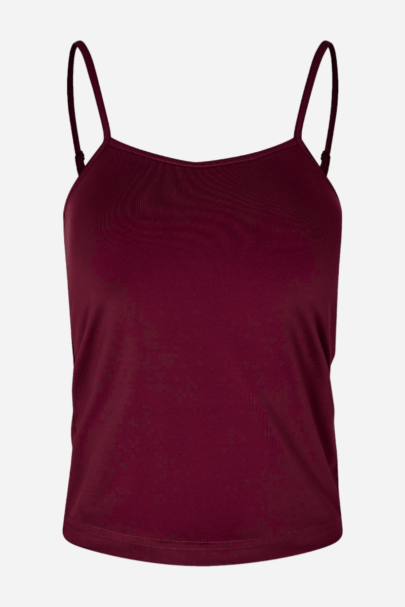 Rosemunde Top m. stropper - Maroon Red