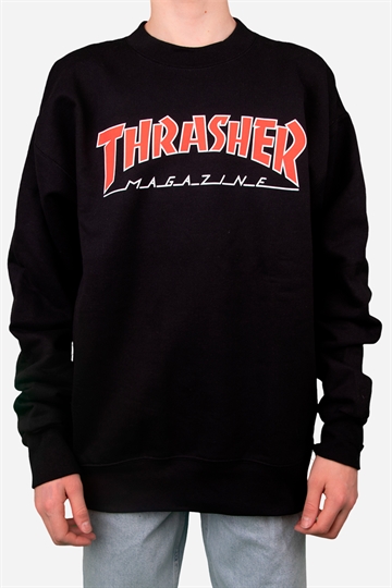 Thrasher Outlined Sweatshirt - Black / Red