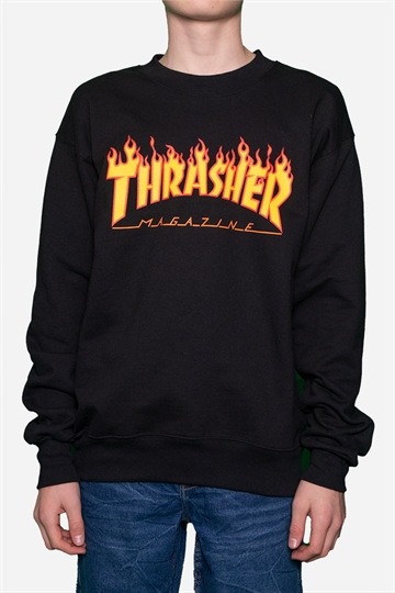 Thrasher Sweatshirt - Flame - Black
