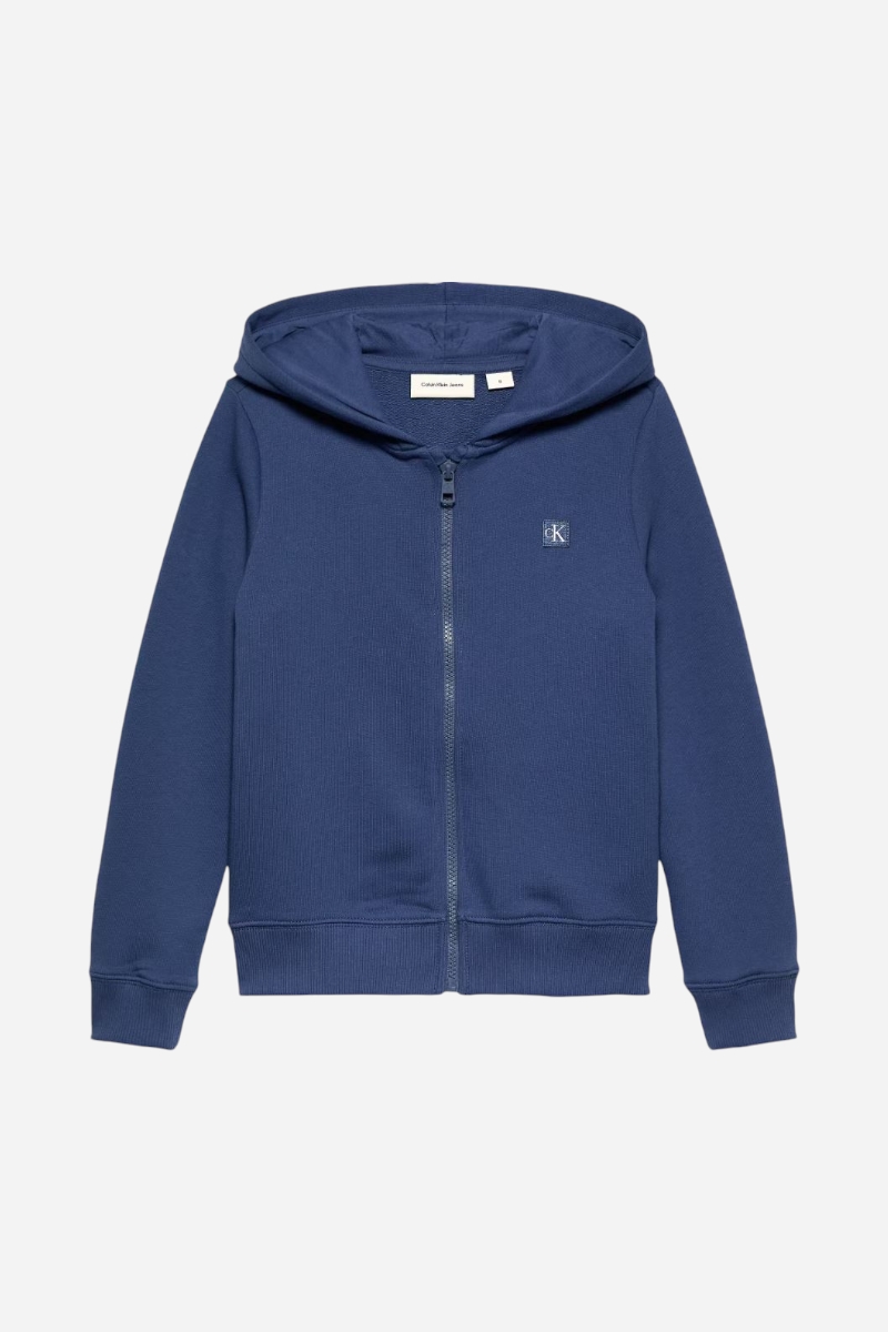 Calvin Klein Mini Badge Zip Sweatshirt - Oceana