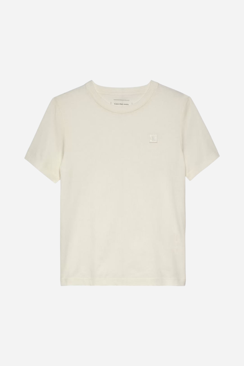 Calvin Klein Mono Mini Badge T-shirt - Tofu