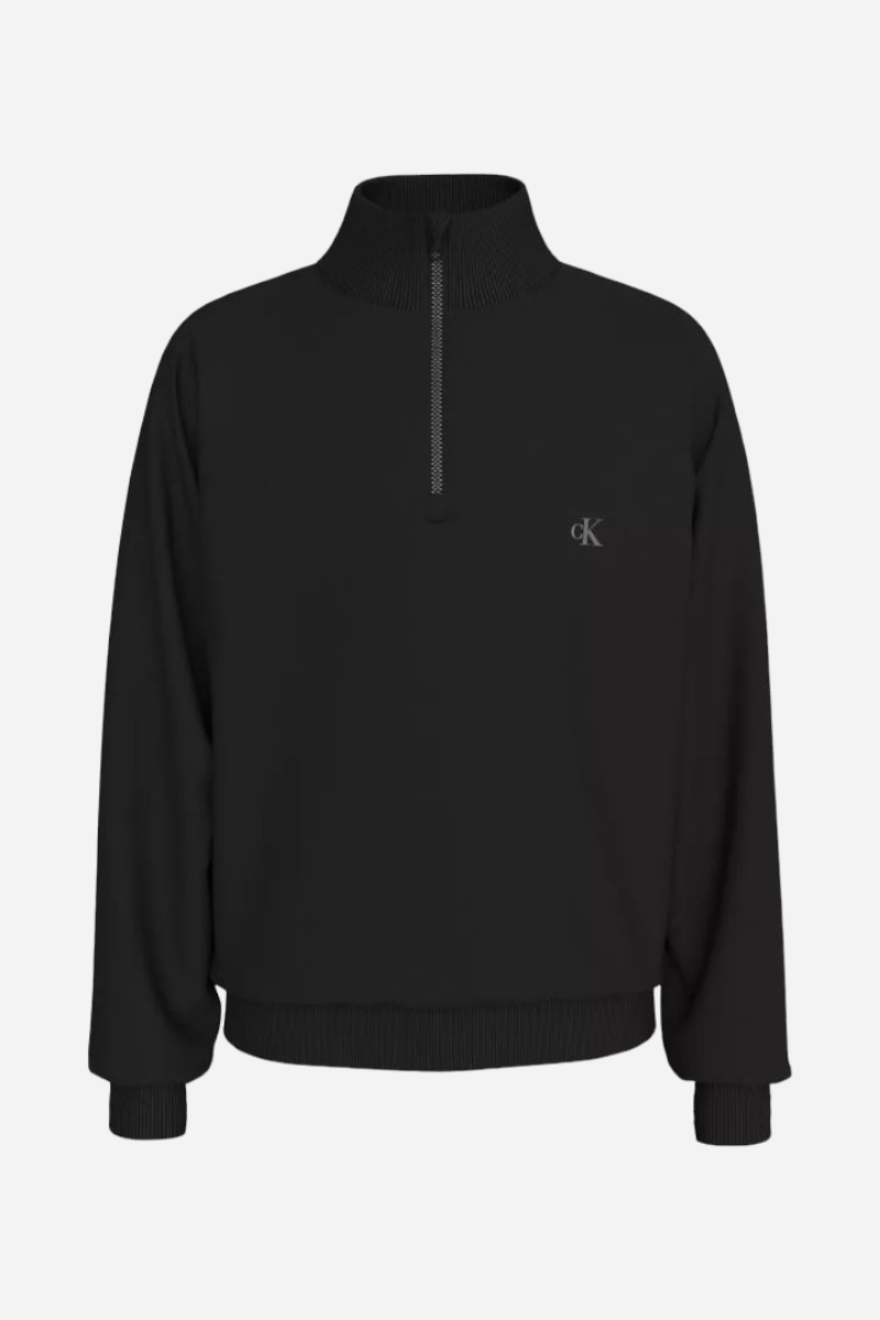 Calvin Klein Monogram Mini Badge Zip - Black