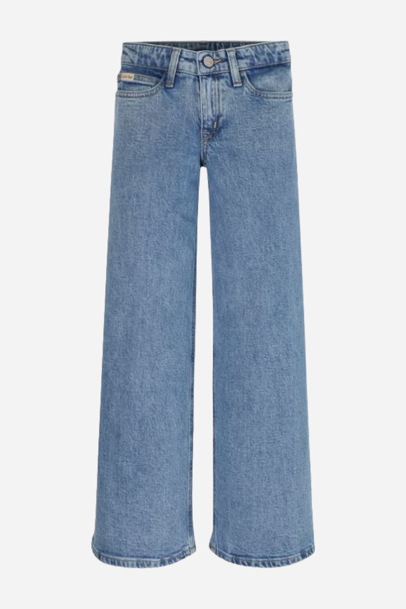 Calvin Klein Wide Leg Relaxed Jeans - Salt And Pepper Blue