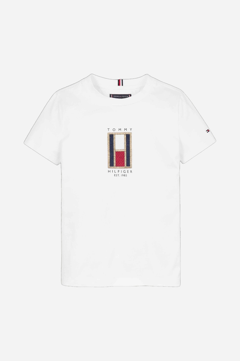 Tommy Hilfiger Flag Embroidered Tee - White