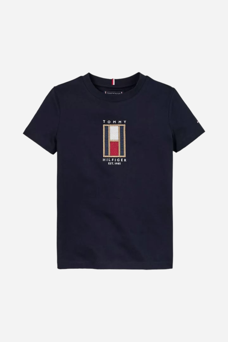 Tommy Hilfiger Flag Embroidered Tee - Desert Sky