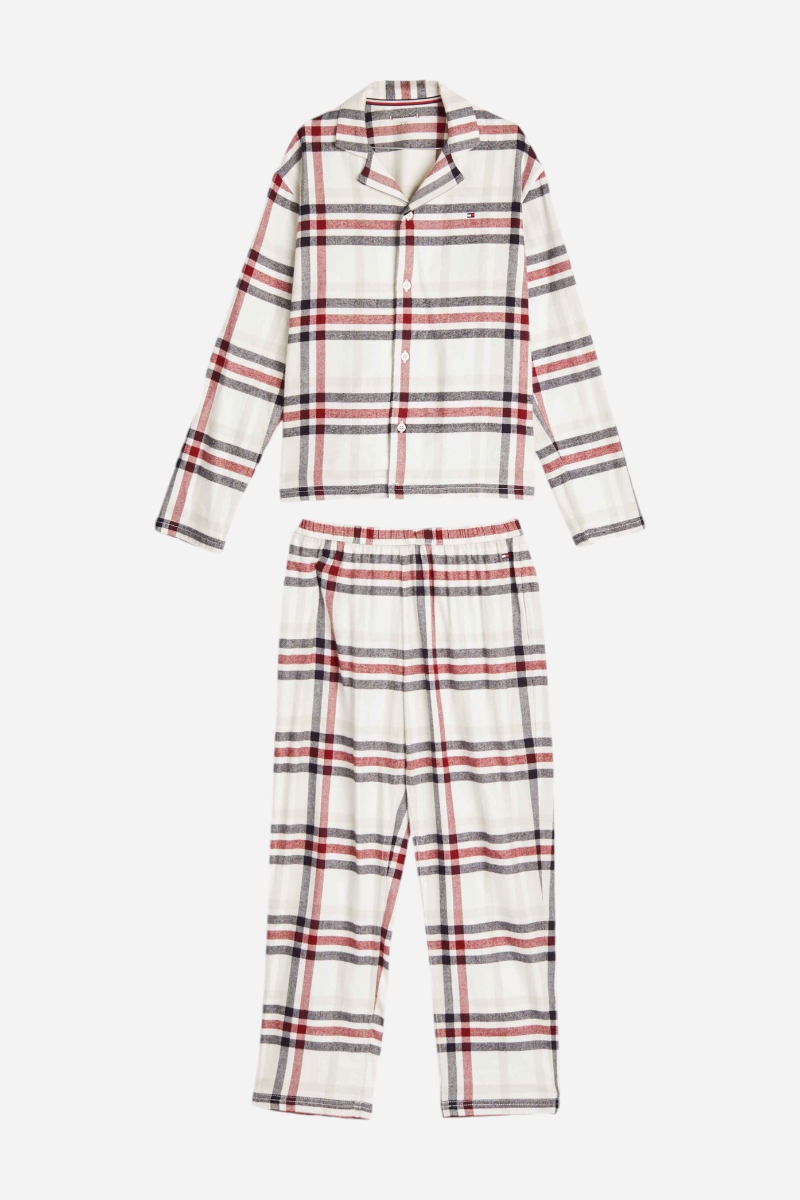 Tommy Hilfiger Pyjamas Straight Giftung Print Set - Heritage Check / Ivory