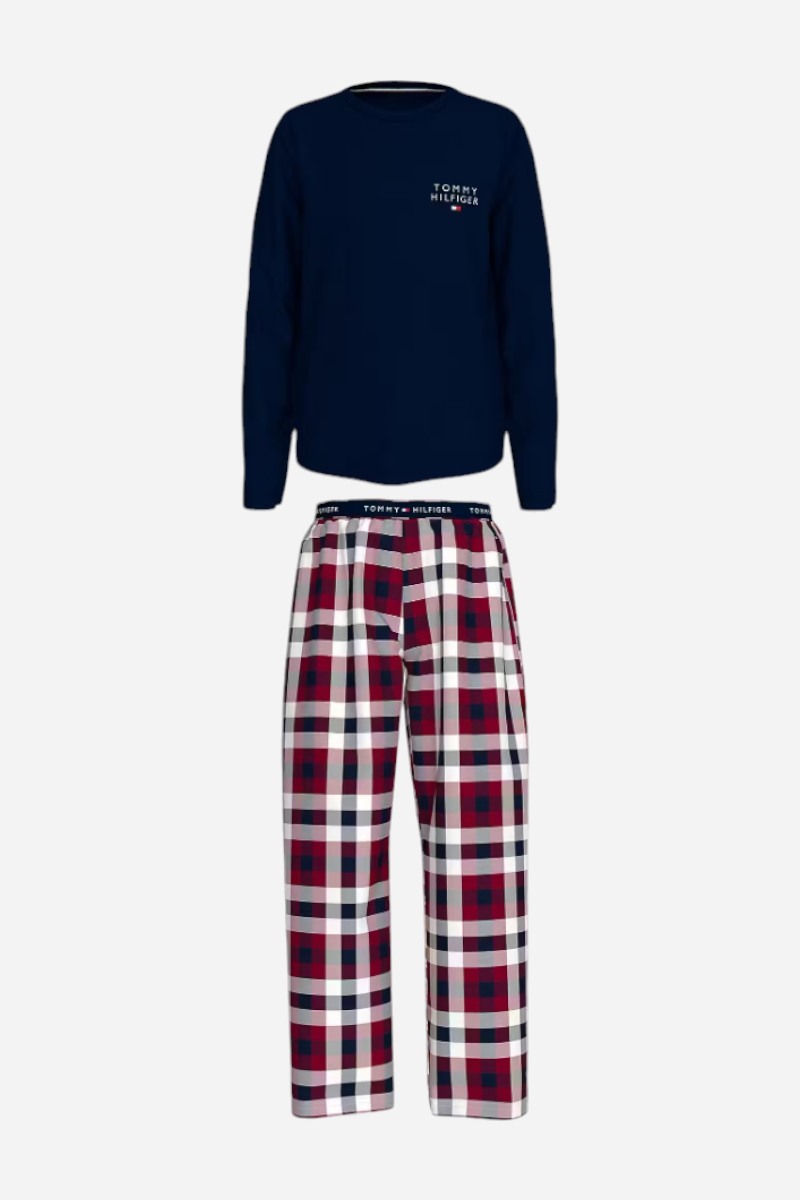 Tommy Hilfiger Pyjamas Straight Set - Desert Sky / Heritage Plaid Rouge