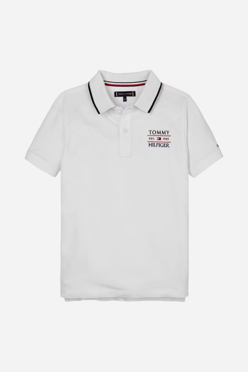 Tommy Hilfiger Flag Polo - White